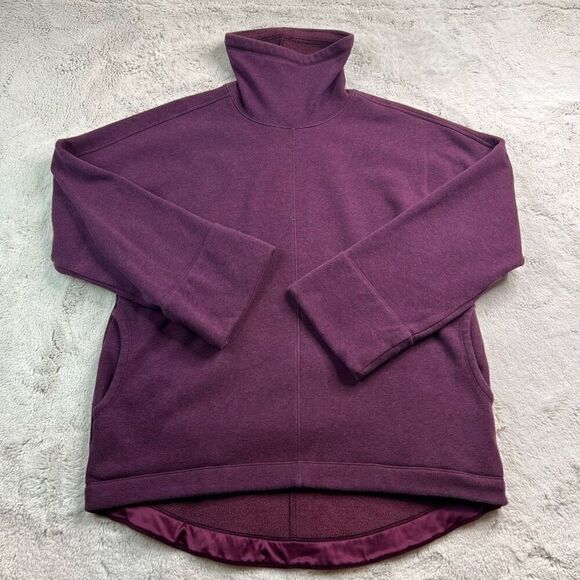 Athleta Sweater Womens Size Small Cozy Karma Funnel Neck Sweatshirt Burgundy - Picture 9 of 9